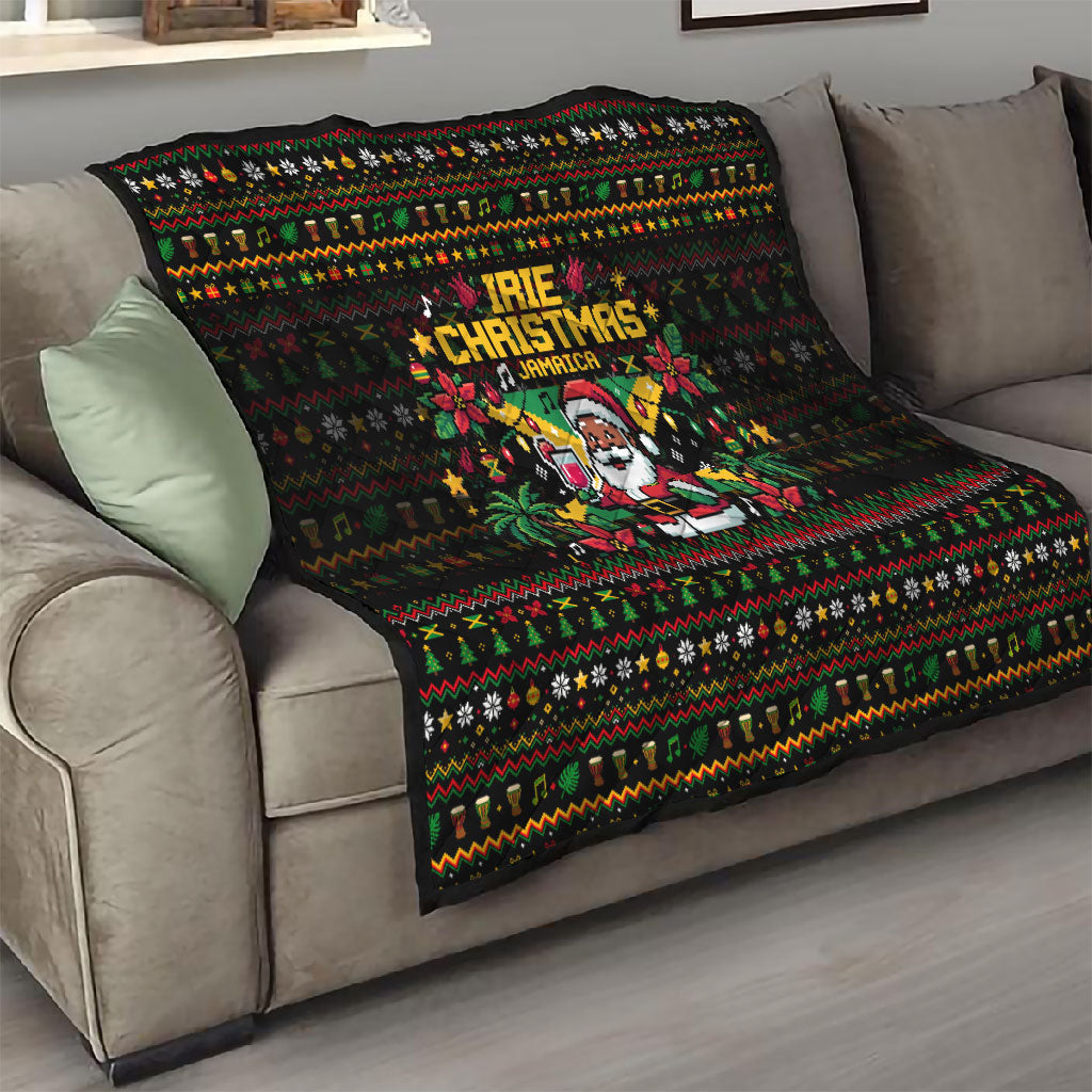 Jamaica Christmas Irie Quilt Jamaican Santa Flag Reggae Vibes