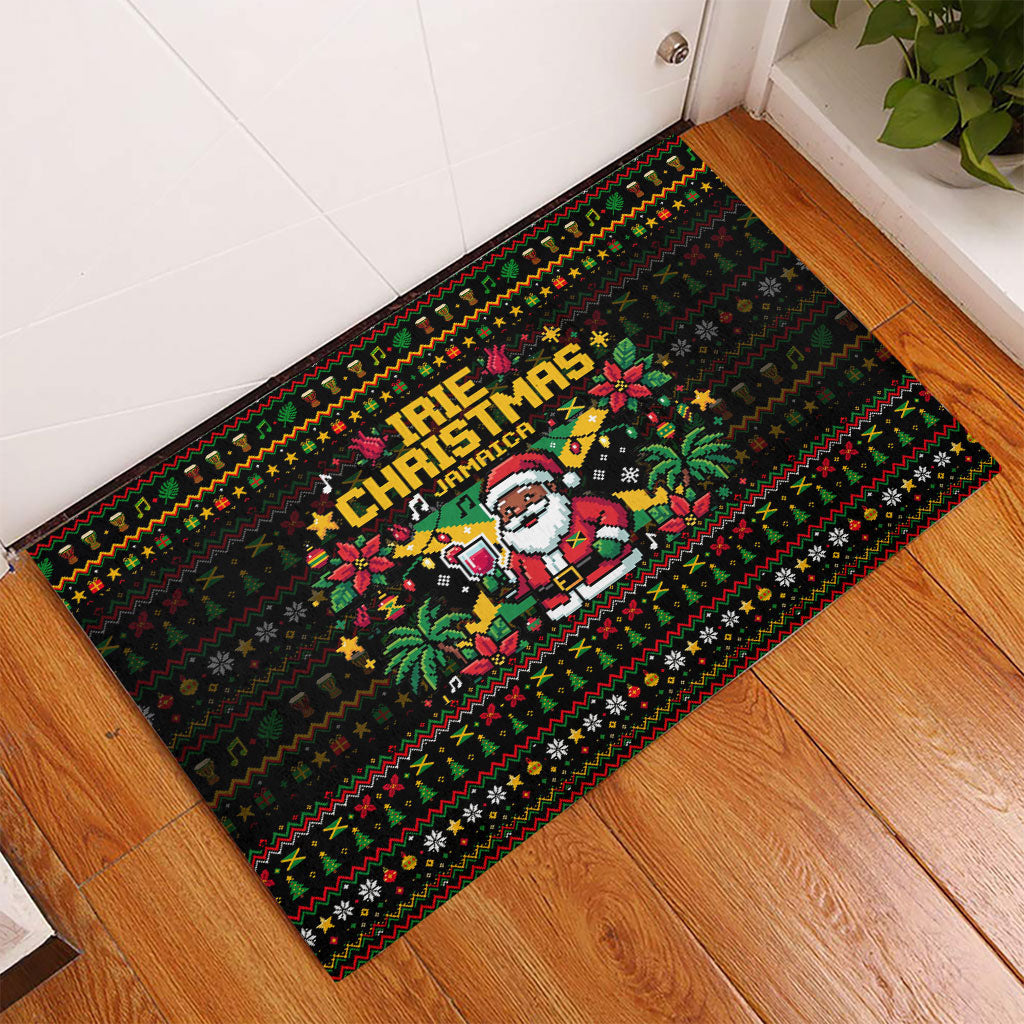 Jamaica Christmas Irie Rubber Doormat Jamaican Santa Flag Reggae Vibes