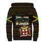 Jamaica Christmas Irie Sherpa Hoodie Jamaican Santa Flag Reggae Vibes