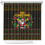 Jamaica Christmas Irie Shower Curtain Jamaican Santa Flag Reggae Vibes
