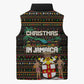 Jamaica Christmas Irie Sleeveless Puffer Jacket Jamaican Santa Flag Reggae Vibes