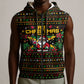 Jamaica Christmas Irie Sleeveless Zip Hoodie Jamaican Santa Flag Reggae Vibes