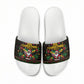 Jamaica Christmas Irie Slide Sandals Jamaican Santa Flag Reggae Vibes