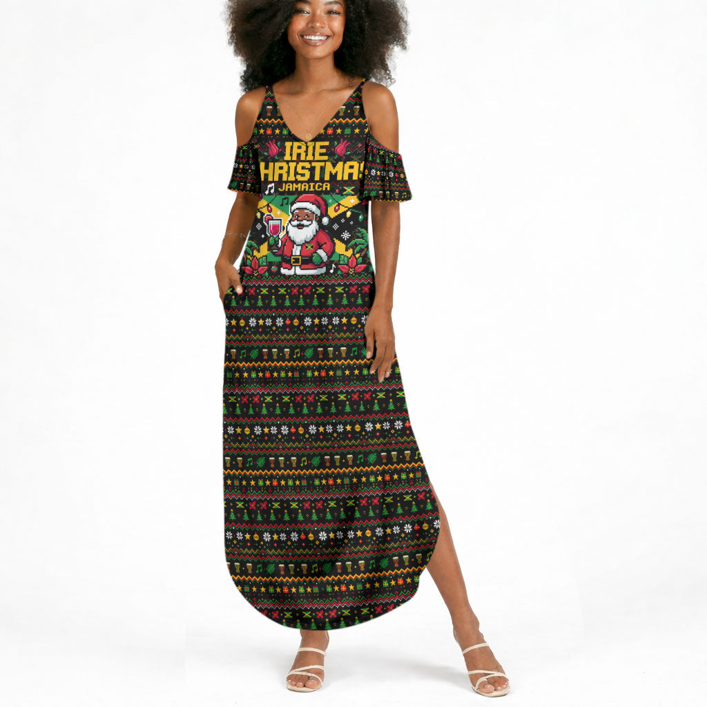 Jamaica Christmas Irie Summer Maxi Dress Jamaican Santa Flag Reggae Vibes