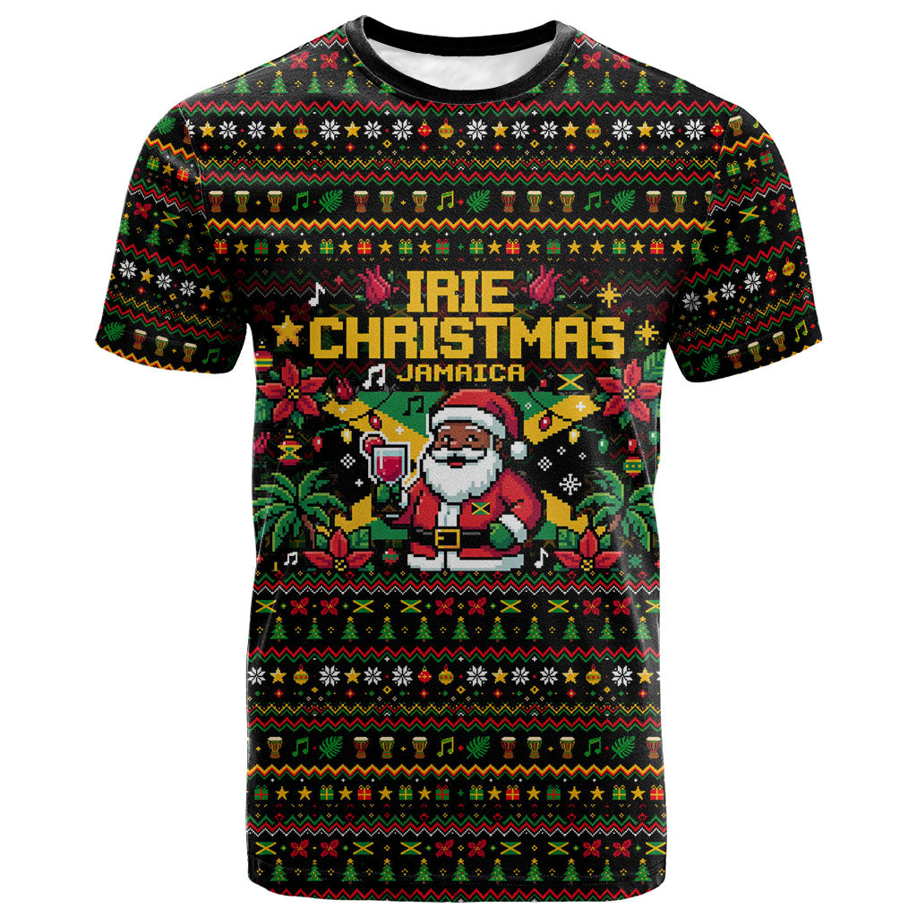 Jamaica Christmas Irie T shirt Jamaican Santa Flag Reggae Vibes