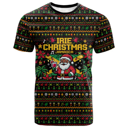 Jamaica Christmas Irie T shirt Jamaican Santa Flag Reggae Vibes
