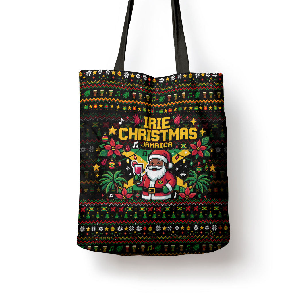 Jamaica Christmas Irie Tote Bag Jamaican Santa Flag Reggae Vibes
