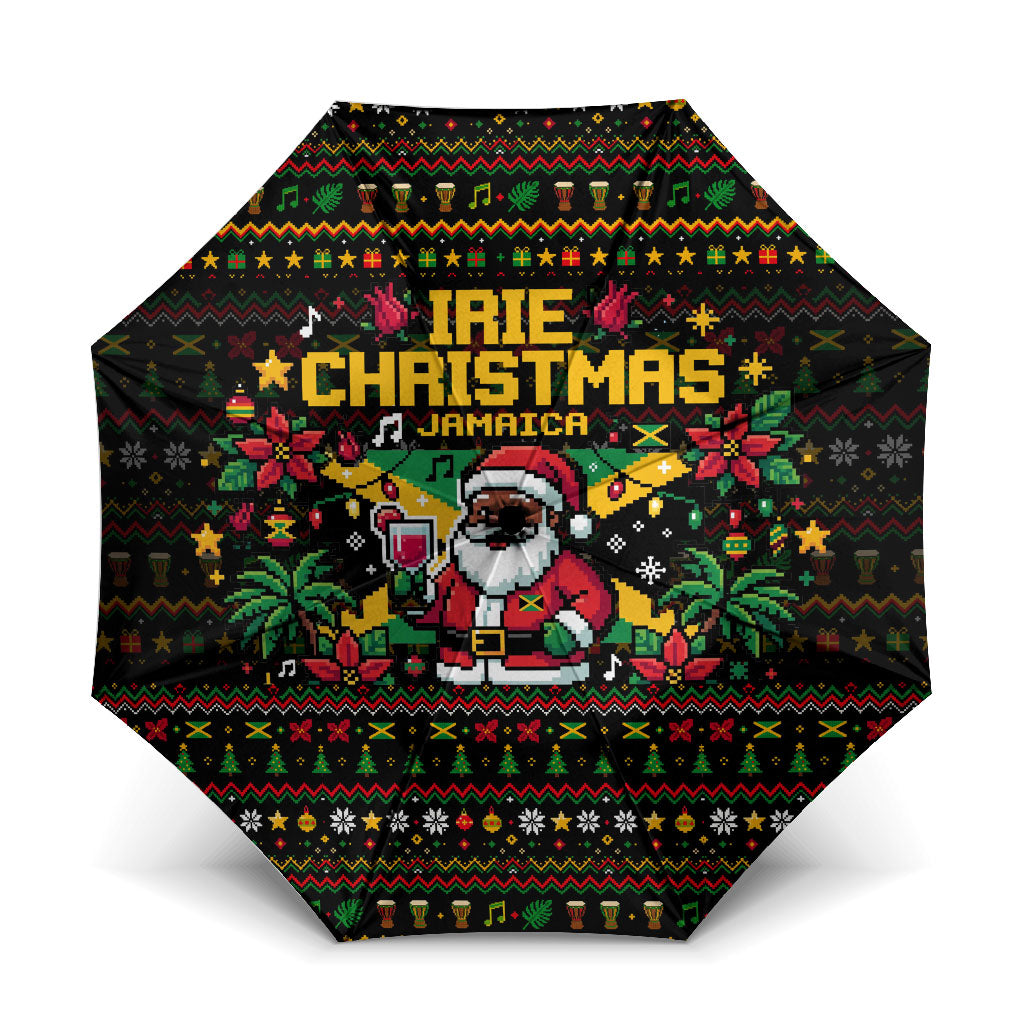Jamaica Christmas Irie Umbrella Jamaican Santa Flag Reggae Vibes