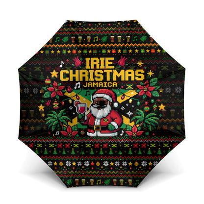 Jamaica Christmas Irie Umbrella Jamaican Santa Flag Reggae Vibes