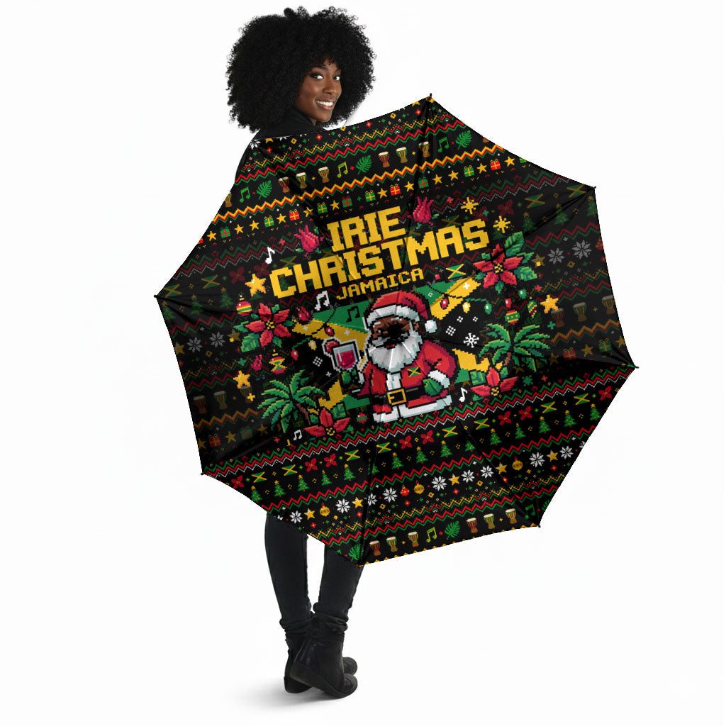 Jamaica Christmas Irie Umbrella Jamaican Santa Flag Reggae Vibes