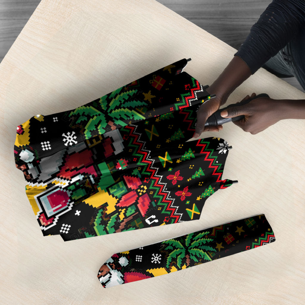 Jamaica Christmas Irie Umbrella Jamaican Santa Flag Reggae Vibes