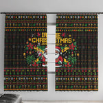 Jamaica Christmas Irie Window Curtain Jamaican Santa Flag Reggae Vibes