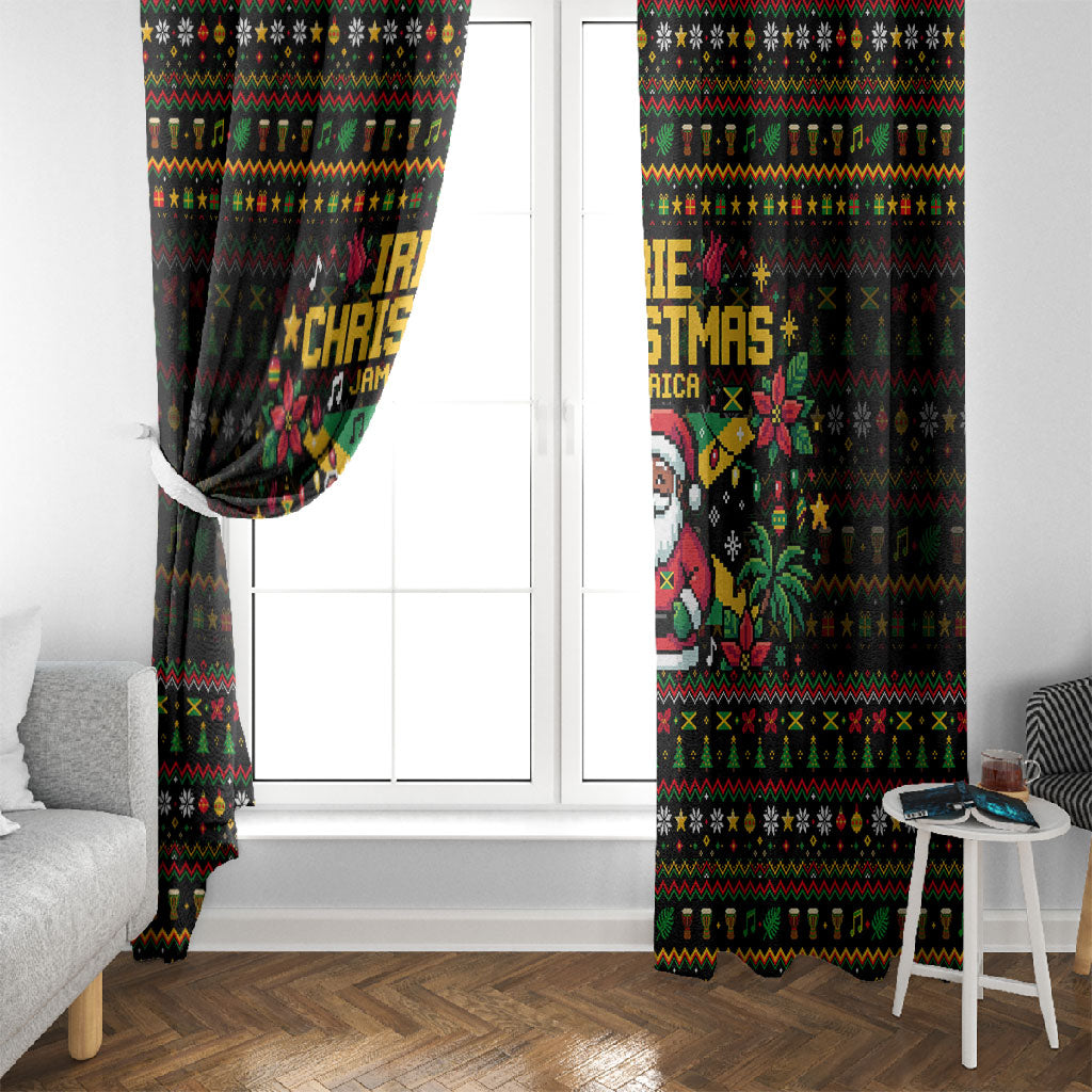 Jamaica Christmas Irie Window Curtain Jamaican Santa Flag Reggae Vibes
