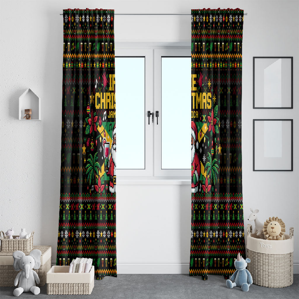 Jamaica Christmas Irie Window Curtain Jamaican Santa Flag Reggae Vibes