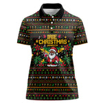 Jamaica Christmas Irie Women Polo Shirt Jamaican Santa Flag Reggae Vibes