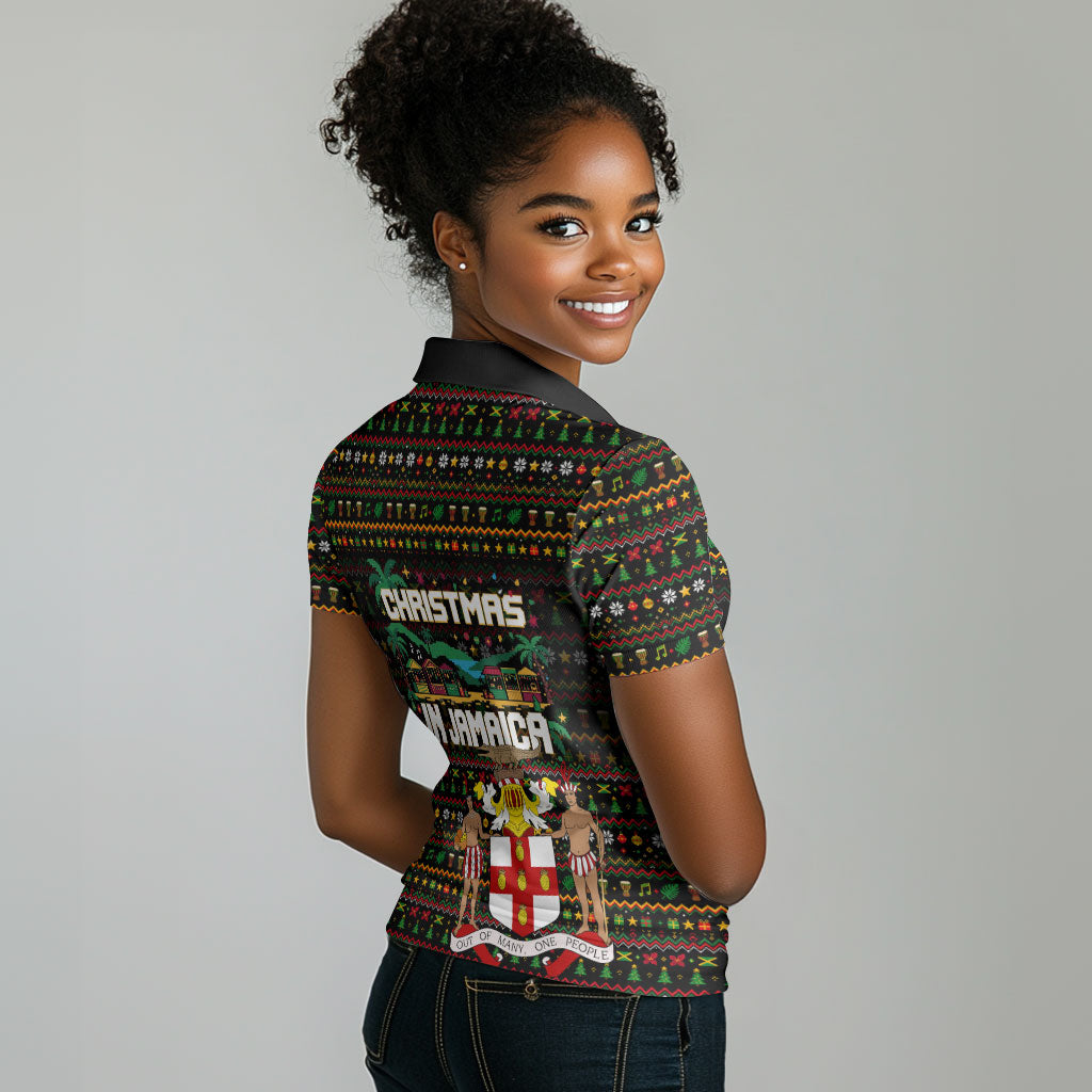 Jamaica Christmas Irie Women Polo Shirt Jamaican Santa Flag Reggae Vibes