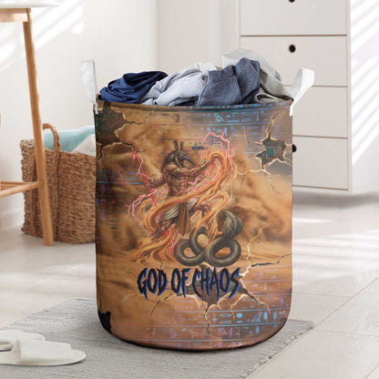 Seth Serpent Laundry Basket Sandstorm Egyptian Chaos God in Ancient Desert Tones
