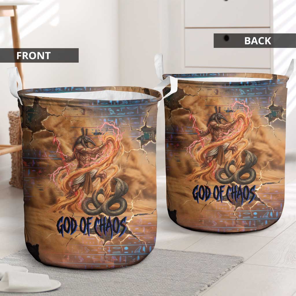Seth Serpent Laundry Basket Sandstorm Egyptian Chaos God in Ancient Desert Tones
