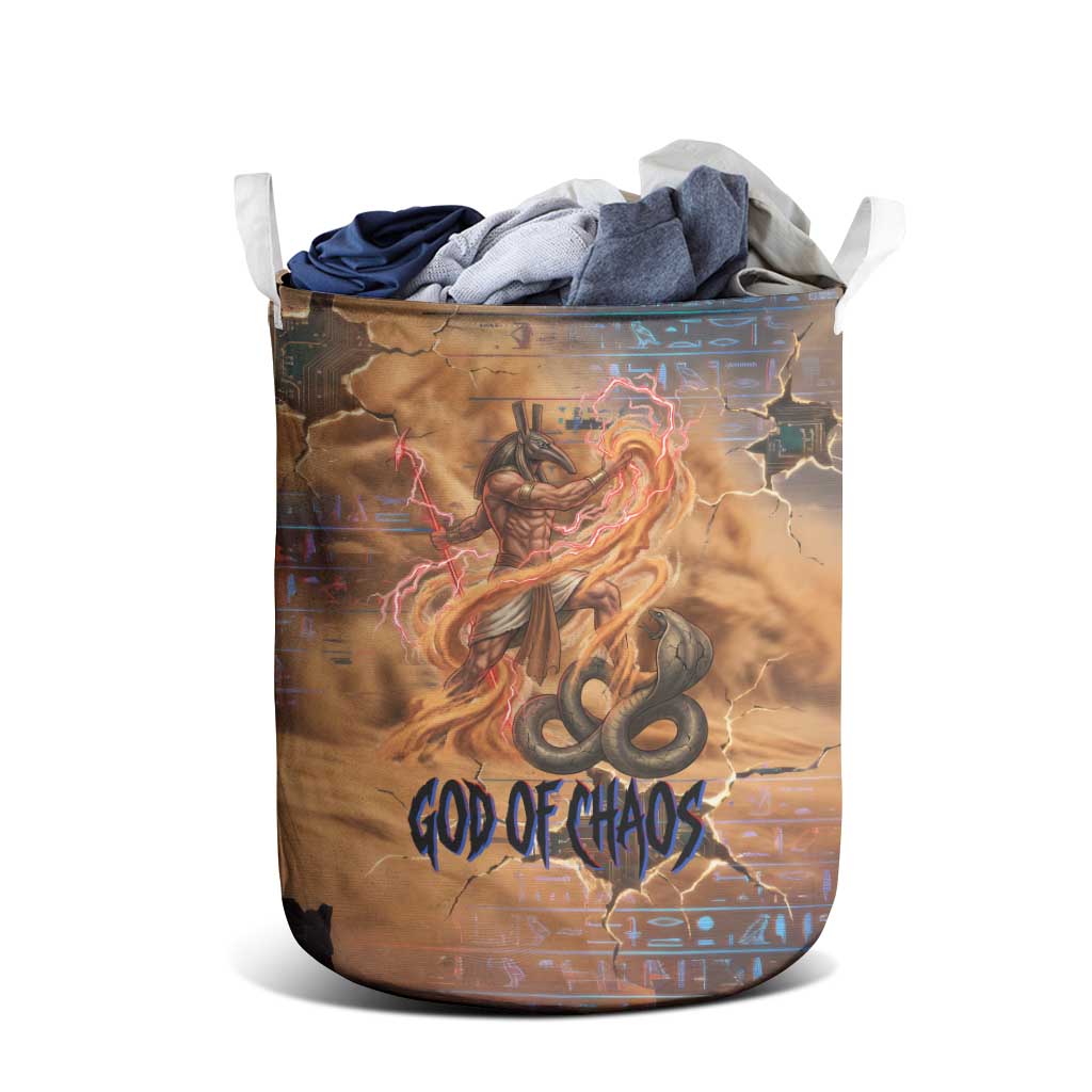 Seth Serpent Laundry Basket Sandstorm Egyptian Chaos God in Ancient Desert Tones