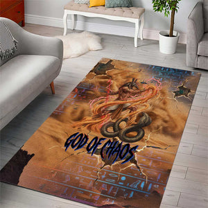 Seth Serpent Area Rug Sandstorm Egyptian Chaos God in Ancient Desert Tones