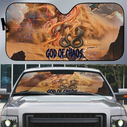 Seth Serpent Auto Sun Shade Sandstorm Egyptian Chaos God in Ancient Desert Tones