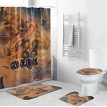 Seth Serpent Bathroom Set Sandstorm Egyptian Chaos God in Ancient Desert Tones