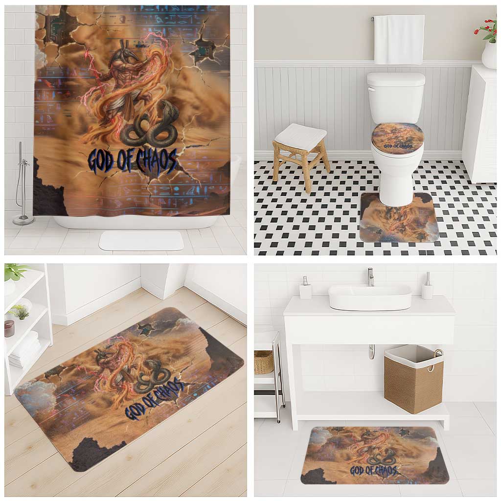 Seth Serpent Bathroom Set Sandstorm Egyptian Chaos God in Ancient Desert Tones