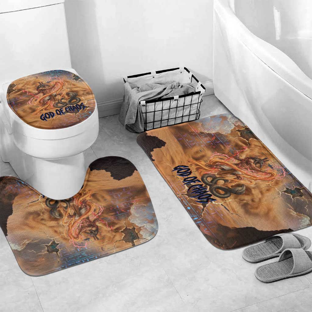 Seth Serpent Bathroom Set Sandstorm Egyptian Chaos God in Ancient Desert Tones
