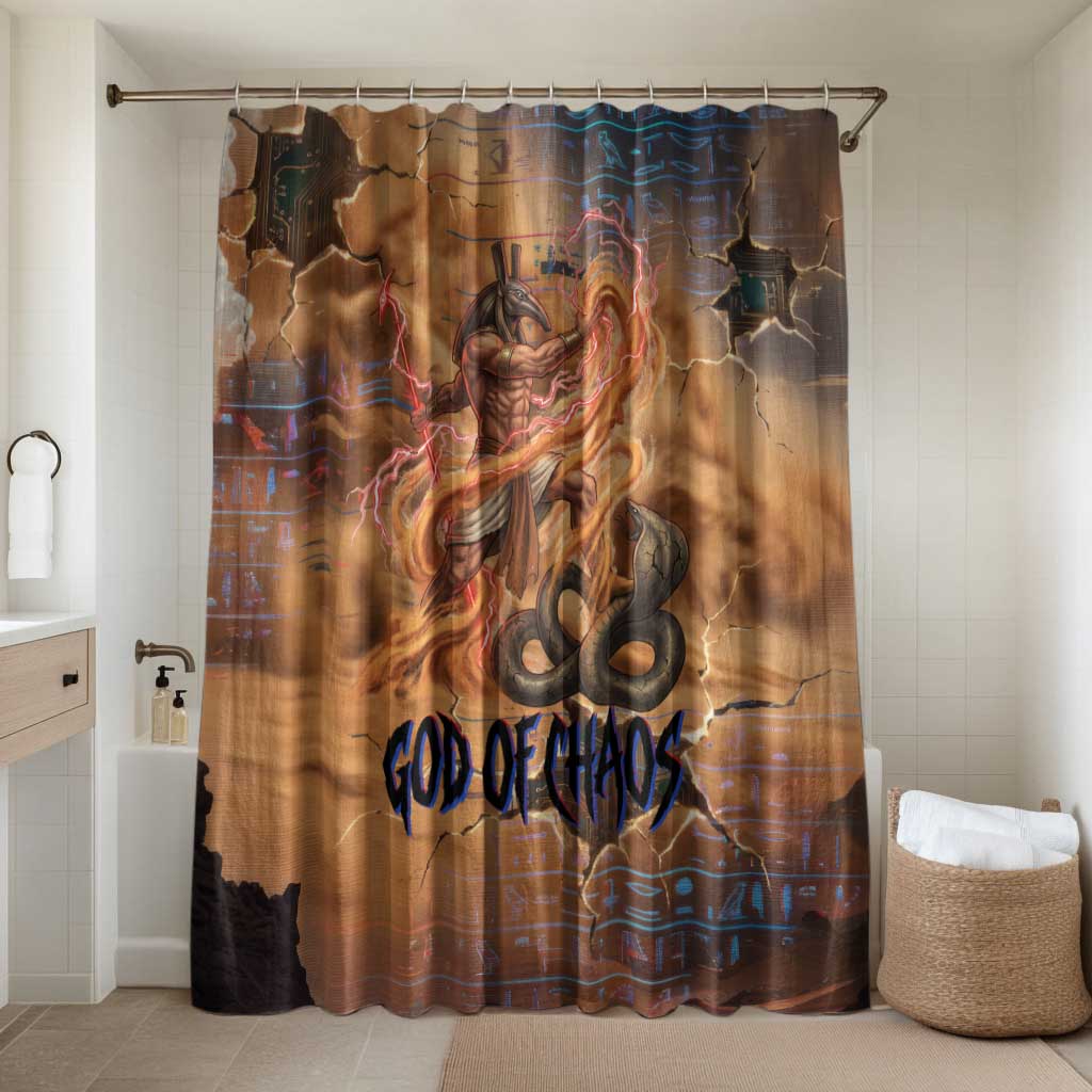 Seth Serpent Bathroom Set Sandstorm Egyptian Chaos God in Ancient Desert Tones