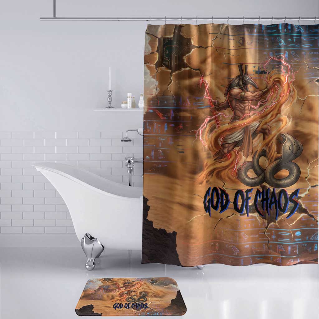 Seth Serpent Bathroom Set Sandstorm Egyptian Chaos God in Ancient Desert Tones