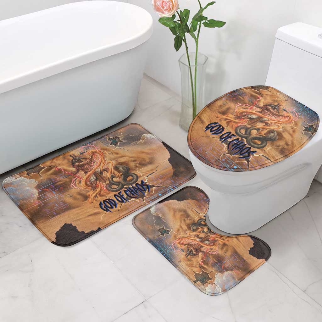 Seth Serpent Bathroom Set Sandstorm Egyptian Chaos God in Ancient Desert Tones