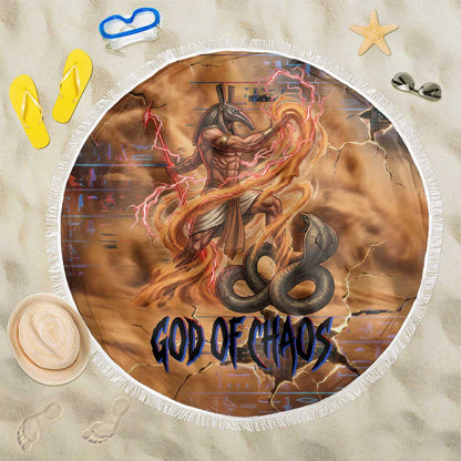 Seth Serpent Beach Blanket Sandstorm Egyptian Chaos God in Ancient Desert Tones