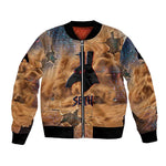 Seth Serpent Bomber Jacket Sandstorm Egyptian Chaos God in Ancient Desert Tones