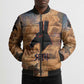 Seth Serpent Bomber Puffer Jacket Sandstorm Egyptian Chaos God in Ancient Desert Tones