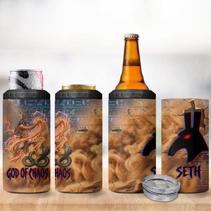 Seth Serpent 4 in 1 Can Cooler Tumbler Sandstorm Egyptian Chaos God in Ancient Desert Tones