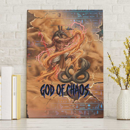 Seth Serpent Canvas Wall Art Sandstorm Egyptian Chaos God in Ancient Desert Tones