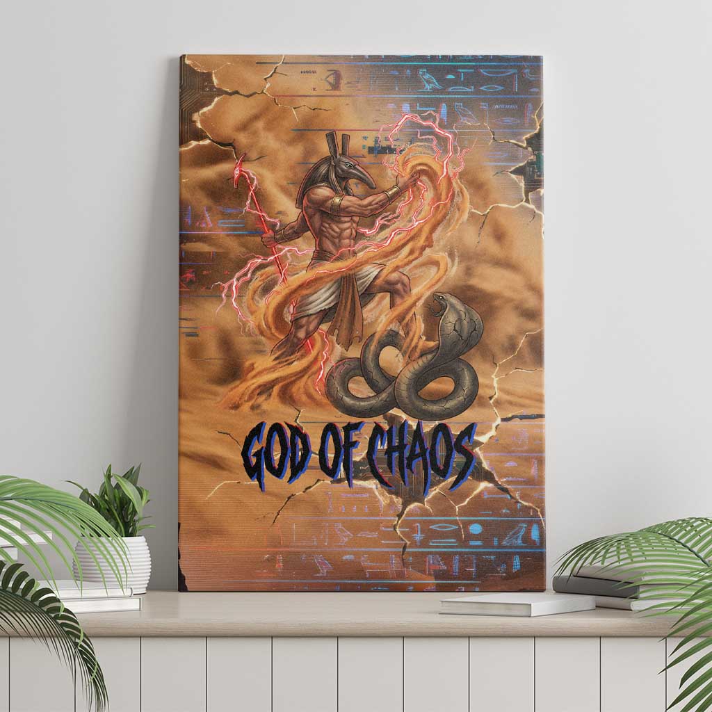 Seth Serpent Canvas Wall Art Sandstorm Egyptian Chaos God in Ancient Desert Tones