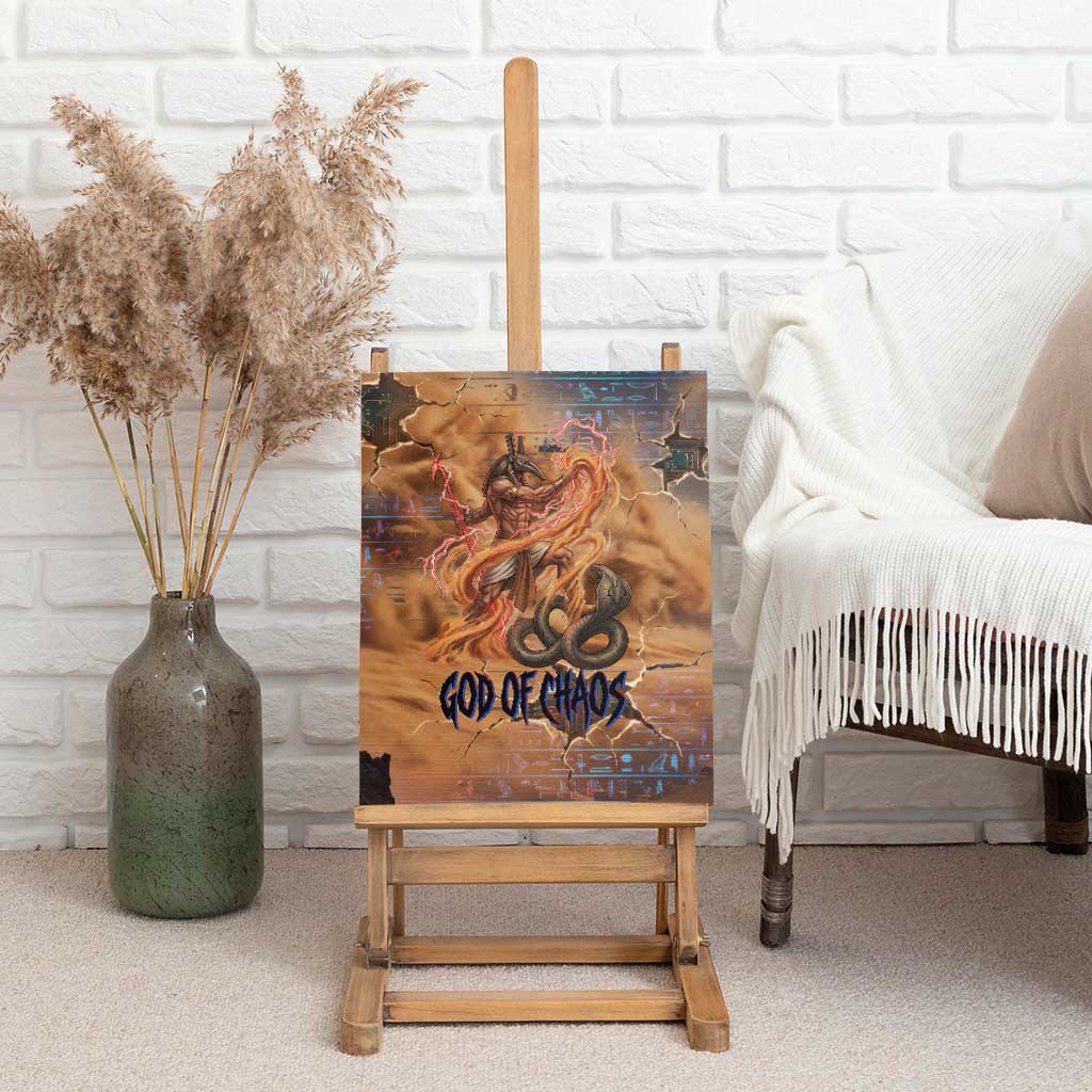 Seth Serpent Canvas Wall Art Sandstorm Egyptian Chaos God in Ancient Desert Tones