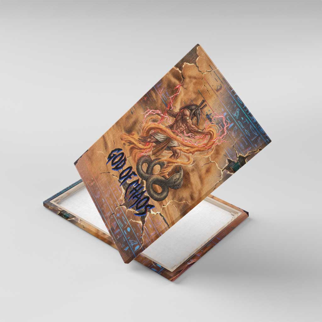 Seth Serpent Canvas Wall Art Sandstorm Egyptian Chaos God in Ancient Desert Tones