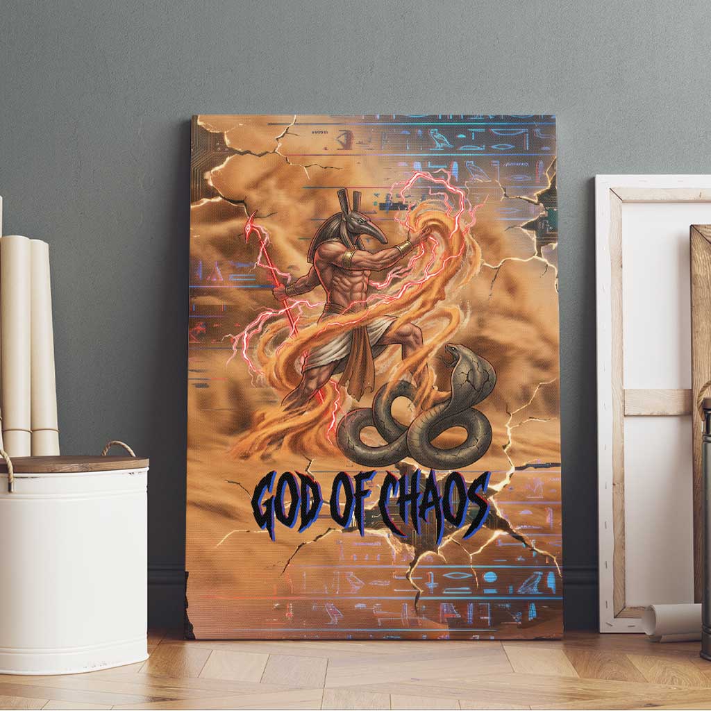 Seth Serpent Canvas Wall Art Sandstorm Egyptian Chaos God in Ancient Desert Tones