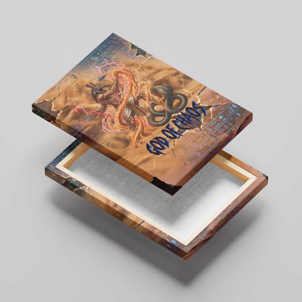 Seth Serpent Canvas Wall Art Sandstorm Egyptian Chaos God in Ancient Desert Tones