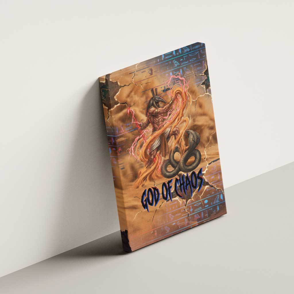 Seth Serpent Canvas Wall Art Sandstorm Egyptian Chaos God in Ancient Desert Tones