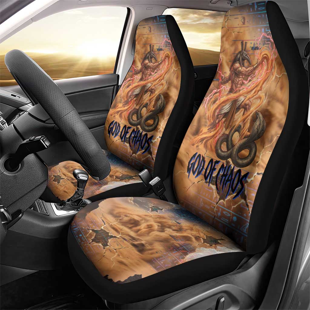 Seth Serpent Car Seat Cover Sandstorm Egyptian Chaos God in Ancient Desert Tones