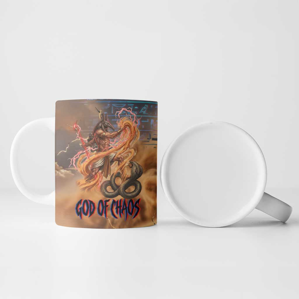 Seth Serpent Ceramic Mug Sandstorm Egyptian Chaos God in Ancient Desert Tones