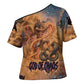 Seth Serpent Cross Shoulder Shirt Sandstorm Egyptian Chaos God in Ancient Desert Tones