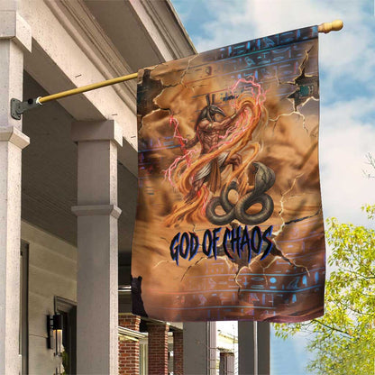 Seth Serpent Garden Flag Sandstorm Egyptian Chaos God in Ancient Desert Tones