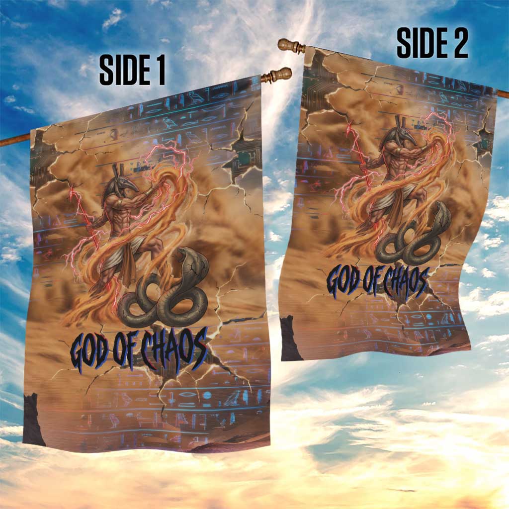 Seth Serpent Garden Flag Sandstorm Egyptian Chaos God in Ancient Desert Tones