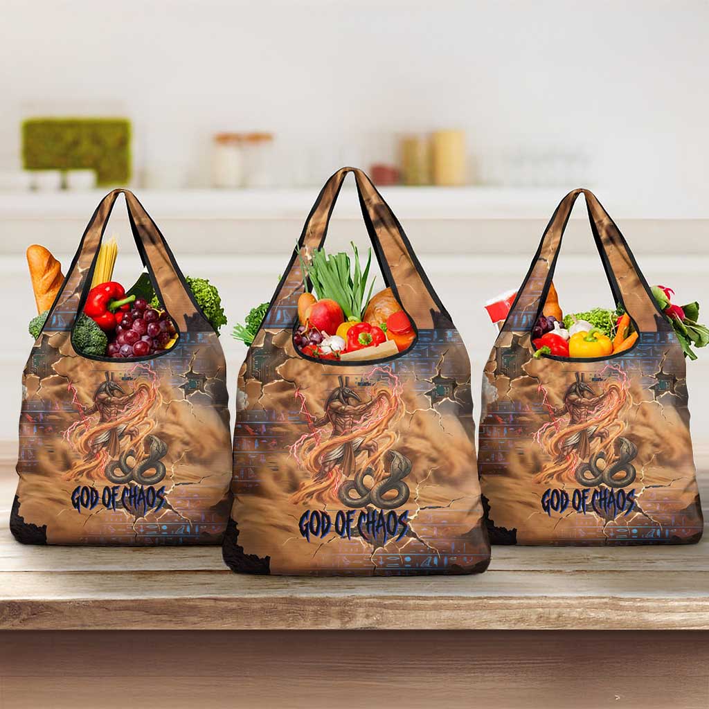 Seth Serpent Grocery Bag Sandstorm Egyptian Chaos God in Ancient Desert Tones