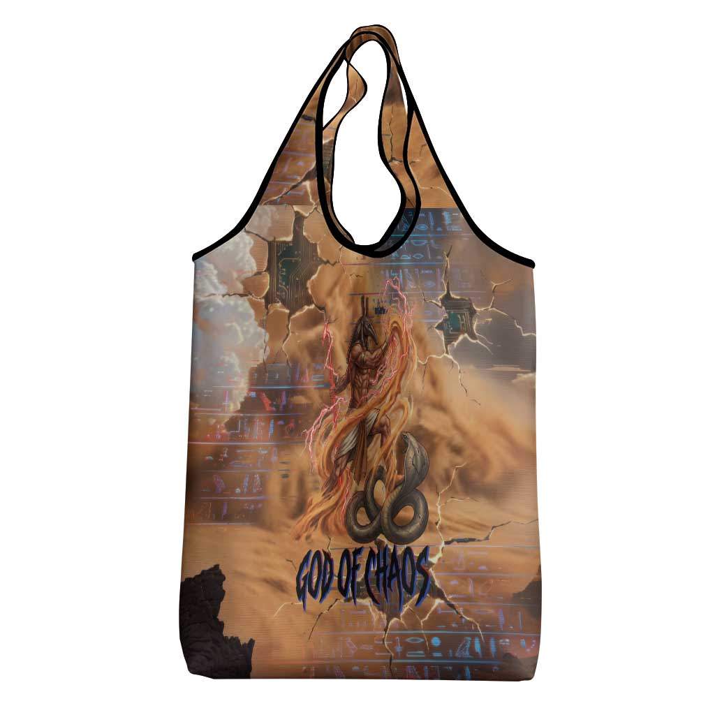 Seth Serpent Grocery Bag Sandstorm Egyptian Chaos God in Ancient Desert Tones