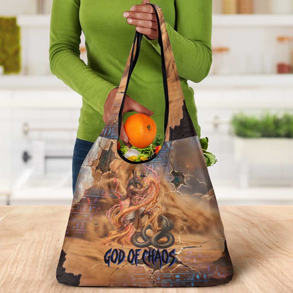 Seth Serpent Grocery Bag Sandstorm Egyptian Chaos God in Ancient Desert Tones